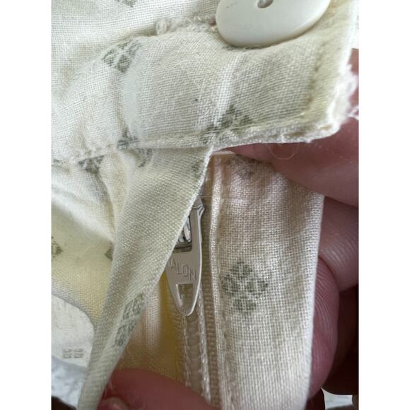 A Byer Vintage 80s Cream 100% Cotton open back collared button romper Large - Picture 6 of 8